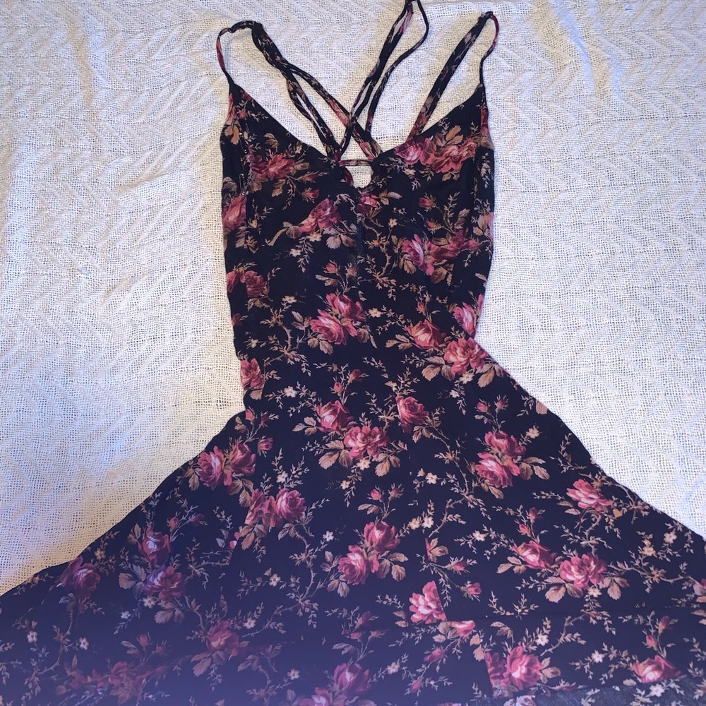 Dark flower mini dress